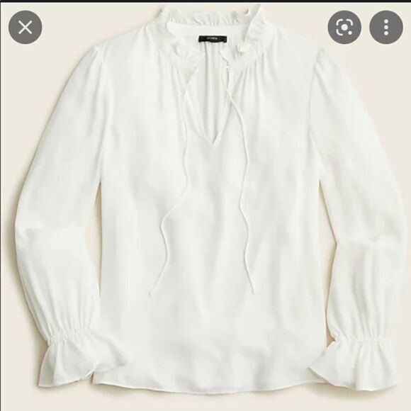 J. Crew Tops - J. Crew Drapey ruffle tie-neck top